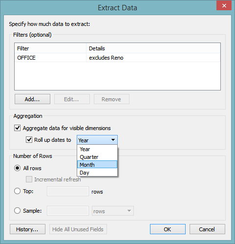 tableau performance aggregate data