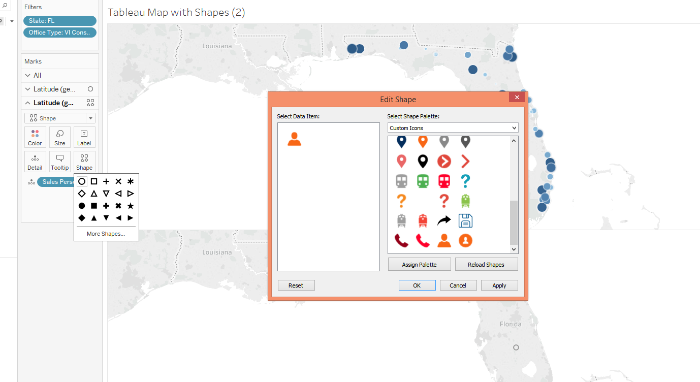 Tableau Adding Custom Shapes