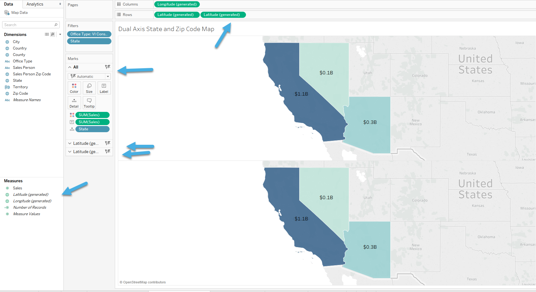 Tableau Dual Axis Map Formatting