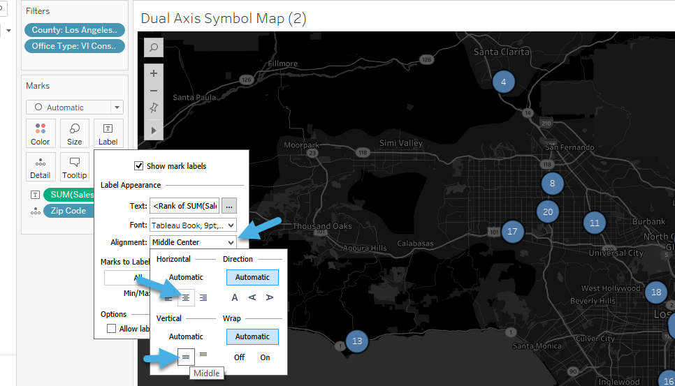 Tableau Dark Map