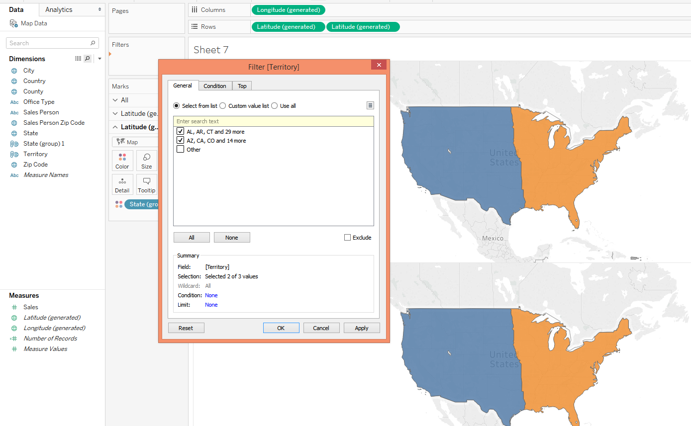 Tableau Map